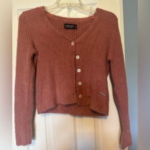 SUPER SOFT Abercrombie Pink Button Up Sweater